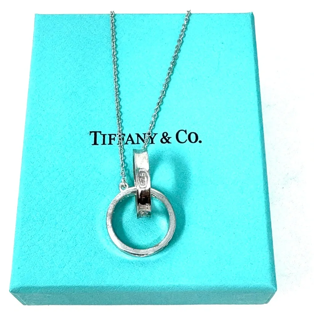 Tiffany & Co. Vintage 1837 Interlocking Circles Large Pendant Necklace.